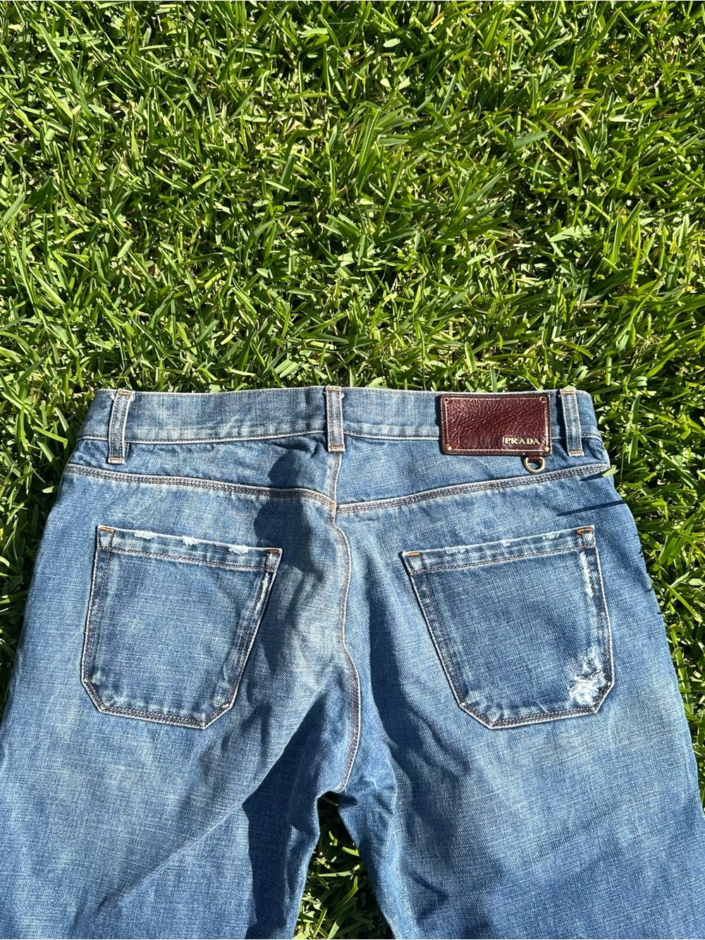 Prada Designer Luxury Blue Straight-Leg Classic Jeans Size 33 - Picture 6 of 10